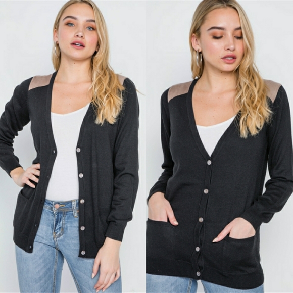 Bookworm Button Cardigan (Black) - Picture 1 of 7